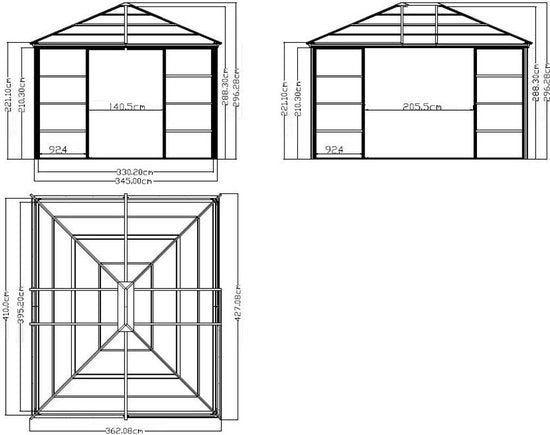 Sojag - SJ16500 - Paviljoen - Pergola - Partytent - 296 x 362 x 427 cm