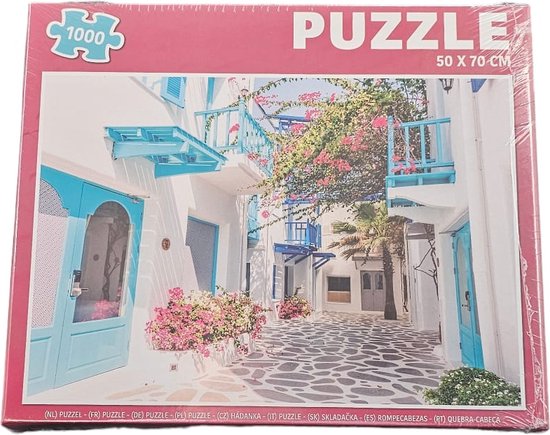Grafix - Puzzel - Volwassenen - Zuid Europese straat - Kinderen - 1000 stukken - Puzzel 1000 stukjes volwassenen - Legpuzzel