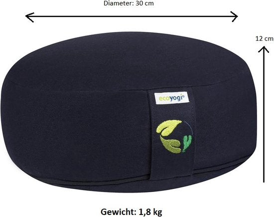 Ecoyogi meditatiekussen rond - laag (10-12cm)