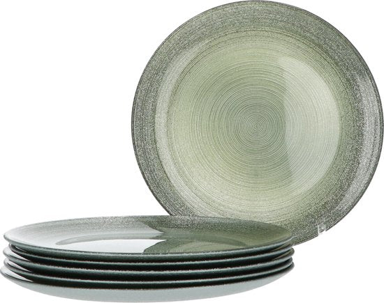 6-persoons Green Jem Servies Glas - 12 delig Servies - Groen