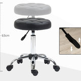 Ergonomische Rolkruk Kunstleer - Werkkruk in Hoogte Verstelbaar 51-67 cm - Zwart