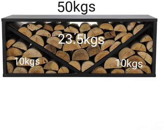 Westmann Hout Opslagrek Metaal WMLG983S - 34x104x40 cm - Zwart
