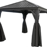 Sojag Aluminium paviljoen Marsala 1216 - Hardtop Gazebo met klamboe 363x483x293 cm - Antraciet