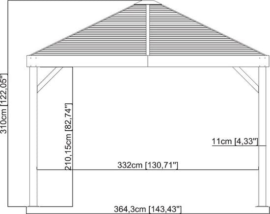Sojag - SJ05500 - Paviljoen - Pergola - Partytent - 310 x 363 x 363 cm