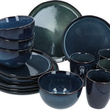 Servies 16 delig 4-persoons - Reactive Glaze - Blauw