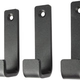 Marcellis - 3x Industriële ophang haak - jas haak - mat zwart - metaal - 8cm - ook voor aan plank