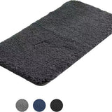 AKSA Home® Badmat 70x140 cm - Grote douchemat antislip - Badmat antislip - Badkamermat - Vloerkleed - Donkergrijs