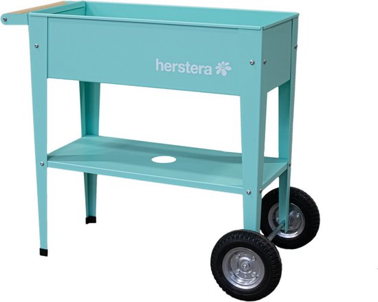 Herstera Garden® Barcelona Plantenbak Verrijdbaar - 85x50x80cm - Muntgroen