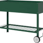 Verhoogd Kweekbed met Wielen Plantenbak Metaal - Groen