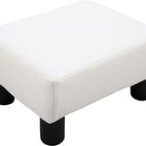 4goodz Hocker Kunstleren Voetenbank Poef 02-0240 - Wit