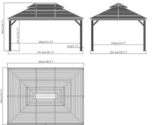 Sojag - SJ07510 - Paviljoen - Pergola - Partytent - 306 x 363 x 484 cm