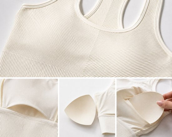 Dames Sport Bra - Met Verwijderbare Pads - Crop - U-Neck - Stretch - Comfortabel - Sport-BH