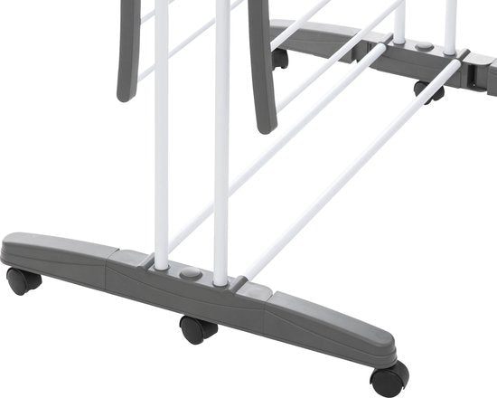4goodz Droogrek 24 meter Inklapbaar op Wielen 62x125x174 cm - Wit