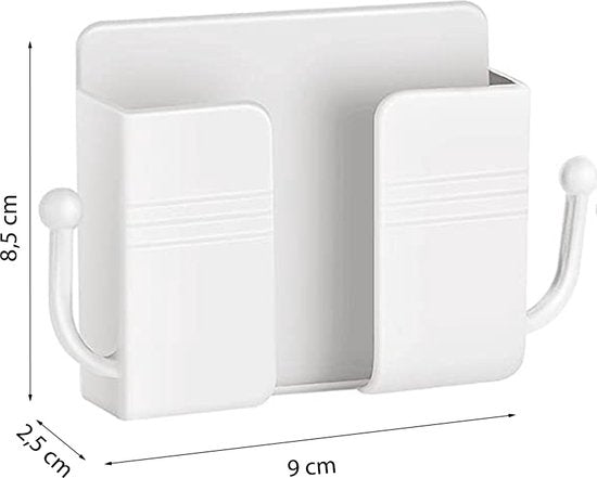 Afstandsbediening Houder - 6 Stuks - Wit - AB Houder- Houder voor Afstandsbediening voor aan de Muur - Remote Controll Holder