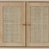 Hangkastje Bali Rattan - Wand Badkamerkast Hangend met Rattan - Bruin