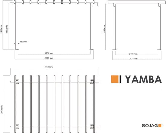 Sojag - SJ01016 - Paviljoen - Pergola - Partytent - 252 x 295 x 495 cm