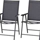 Set van 2 Campingstoelen - Klapstoel met armleuningen visstoel - zwart