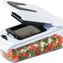Mandoline Groentesnijder Set met Opvangbak – Groentehakker – Blokjessnijder – Julienne Snijder – Uiensnijder – RVS Messen – Groente Chopper met 8 Snijbladen – Keukensnijder