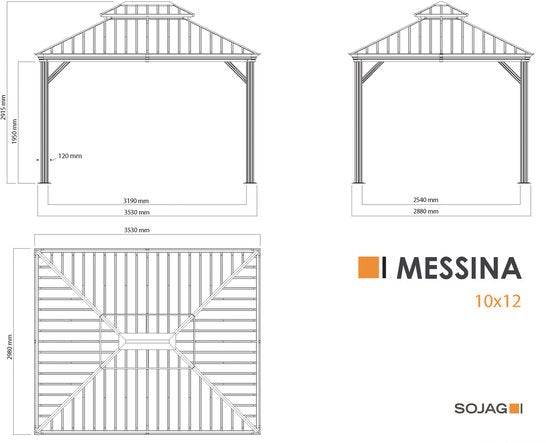 Sojag - SJ03100 - Paviljoen - Pergola - Partytent - 291 x 298 x 363 cm