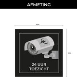 24ME® - Set van 4 Camerabewaking Stickers – 10cm x 10cm - Beveiligingsstickers voor Binnen en buiten - Weerbestendig en Zelfklevend