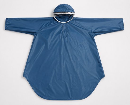 Regenponcho Volwassenen – Fietsponcho Waterdicht – Regenjas met Capuchon en Transparant Vizier – Herbruikbaar – Festival, Camping en Wandelen – Blauw