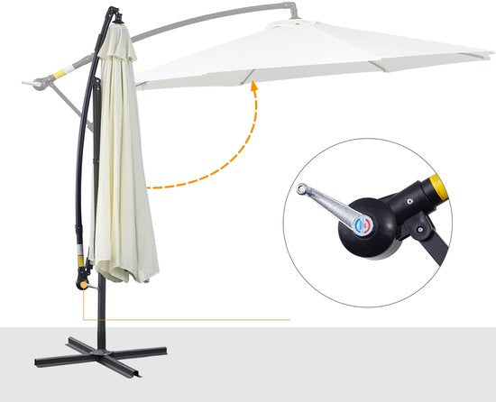 Zweefparasol 300 cm Rond - Creme