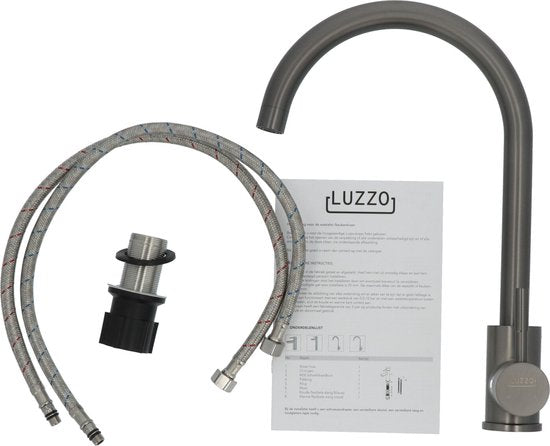 Luzzo® Iseo Mengkraan Wastafel – Gun Metal – Moderne Badkamerkraan