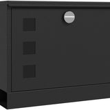 Wandbrievenbus modern - Afsluitbaar met slot - 36,5x11,5x29 cm - Zwart
