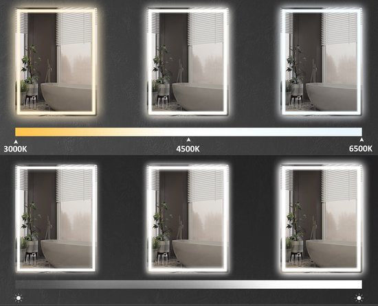 4goodz LED Badkamerspiegel 60x80 cm - Touchscreen, anti-condens - Wit