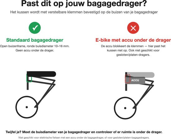 Bagagedrager Kussen – Zwart Fietszitje voor Extra Comfort en Eenvoud