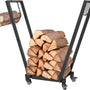 Houtopslag rek Staal XL- 240 cm breed, belastbaar tot 300 kg - Zwart