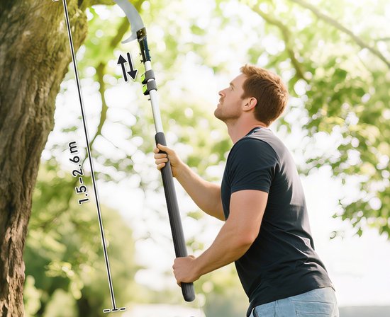 4goodz Outsunny Telescopische Takkenzaag 1,5–2,6 m - Lichtgewicht aluminium - Zwart