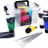 Acrylic box 9 tubes + 6 penselen