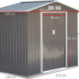 4goodz Gereedschapsschuur Metaal 127x213x185 cm - Grijs