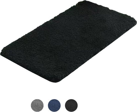 AKSA Home® Badmat 70x140 cm - Grote douchemat antislip - Badmat antislip - Badkamermat - Vloerkleed - Zwart