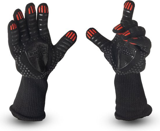 FireTech - Premium BBQ Hanschoenen - Hittebestendig tot 800 °C - Oven handschoenen - Extra lange mouw - BBQ Accessoires