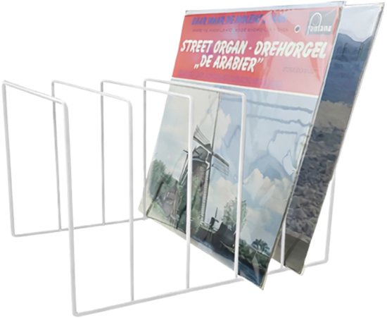LP Opbergsysteem - Wit - Elpee Opbergrek - Platenrek van Metaal - Opbergrek LP - Vinyl OpbergSysteem - 50 tot 60 Platen - Bordenstandaard