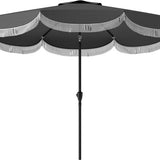 Kantelbare Parasol met Volant 269 cm doorsnede - Donkergrijs