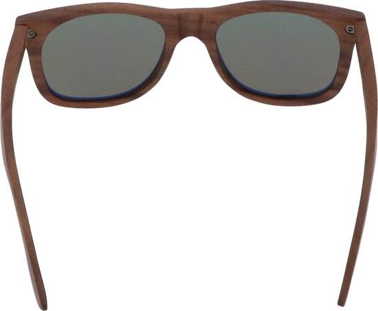 5one® zonnebril Walnut Blue hout blauwe lens 2017518