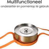 Pannenlappen - Ø 20 cm - Onderzetter - Pannenhouder - Lichtgewicht - Siliconen - Oranje - Onderzetter - Pannentiller - Pannenlap
