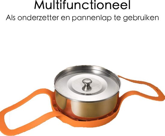 Pannenlappen - Ø 20 cm - Onderzetter - Pannenhouder - Lichtgewicht - Siliconen - Oranje - Onderzetter - Pannentiller - Pannenlap
