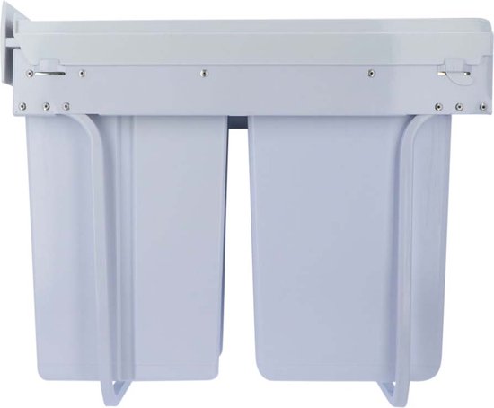 4cookz® Inbouw Prullenbak Afvalscheiding 26 cm breed - 30 liter - Wit