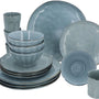 4goodz set 16 delig Aardewerk - 4 persoons - Blauw