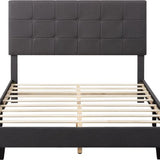Bedombouw - Grijs - 147x206x110cm - Bedombouw met Hoofdbord - De perfecte combinatie van comfort en stijl voor je slaapkamer