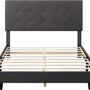 Bedombouw - Grijs - 147x206x110cm - Bedombouw met Hoofdbord - De perfecte combinatie van comfort en stijl voor je slaapkamer