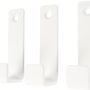 Marcellis - 3x Industriële ophang haak - jas haak - mat wit - metaal - 8cm - ook voor aan plank