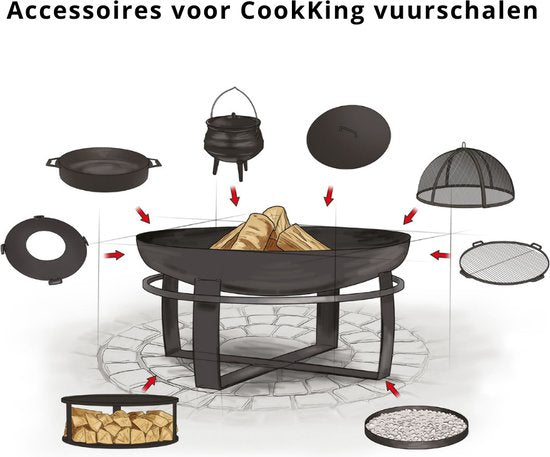 CookKing - Vuurschaal Ø - Vuurschaal BBQ - Staal - Zwart
