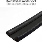 Tochtstopper Deur - Tochtrol - 94.5 cm - Zwart - Seal Strip - Tochtstrip - Tochtkussen - Tochthond - Tochthond Dubbel - Dubbele Tochtrol - Tochtkussen voor Deur