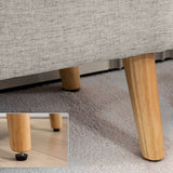 Bedbank Hocker op poten - Gestofferd - 110x39 cm - Beige