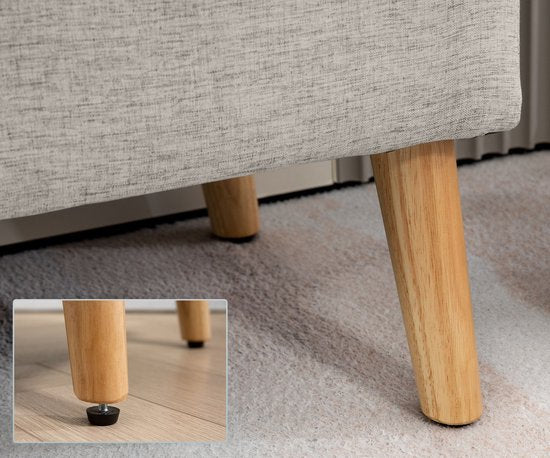 Bedbank Hocker op poten - Gestofferd - 110x39 cm - Beige